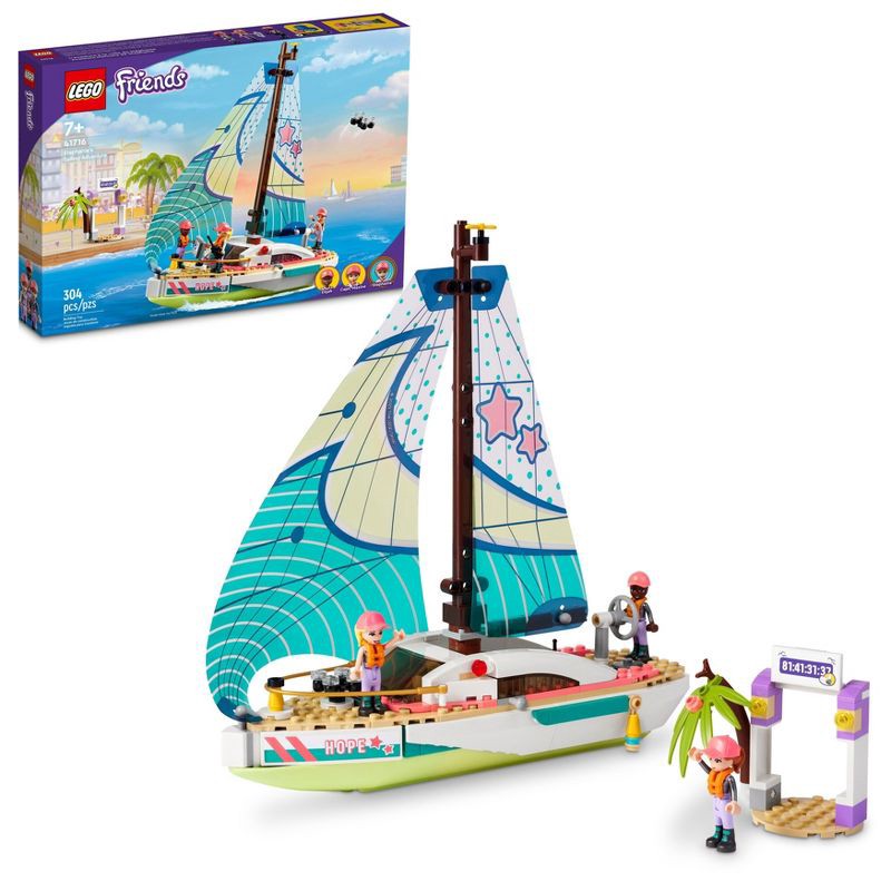 slide 1 of 6, LEGO Friends Stephanie Sailing Adventure Boat Toy 41716, 1 ct
