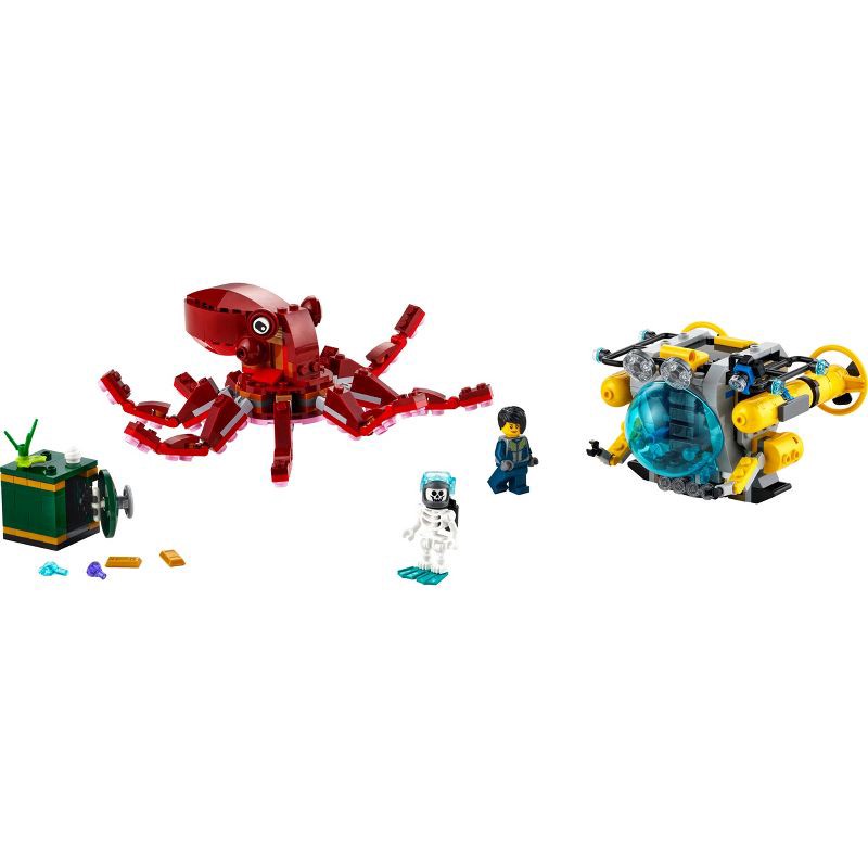 slide 3 of 5, LEGO Creator 3 in 1 Sunken Treasure Mission Octopus Set 31130, 1 ct