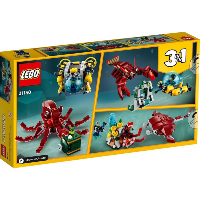 slide 2 of 5, LEGO Creator 3 in 1 Sunken Treasure Mission Octopus Set 31130, 1 ct