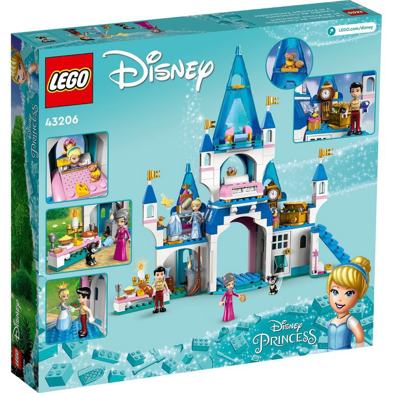 slide 4 of 6, LEGO Disney Cinderella & Prince Charming's Castle Set 43206, 1 ct