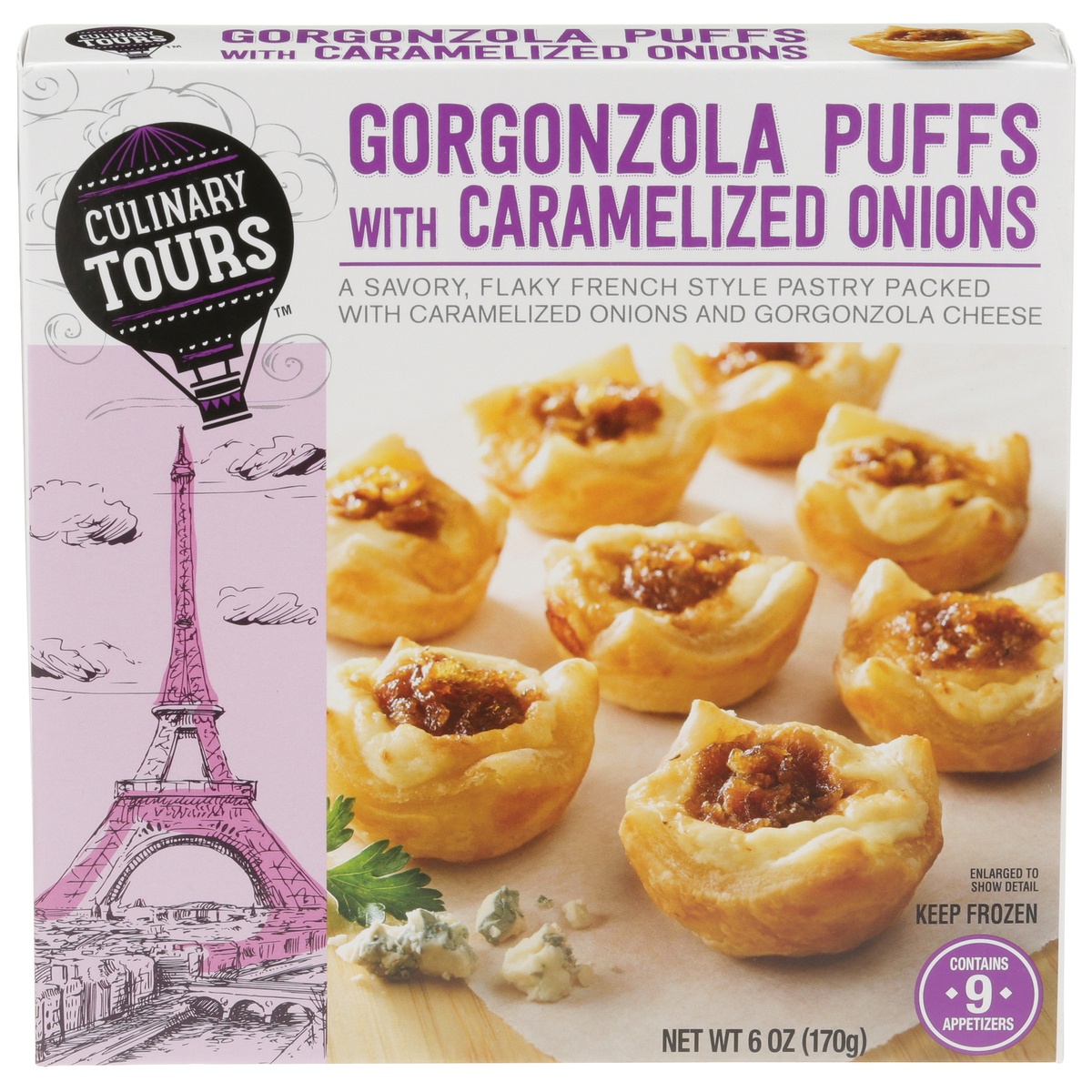 slide 1 of 1, Culinary Tours Gorgonzola Puffs With Caramelized Onions, 6 oz