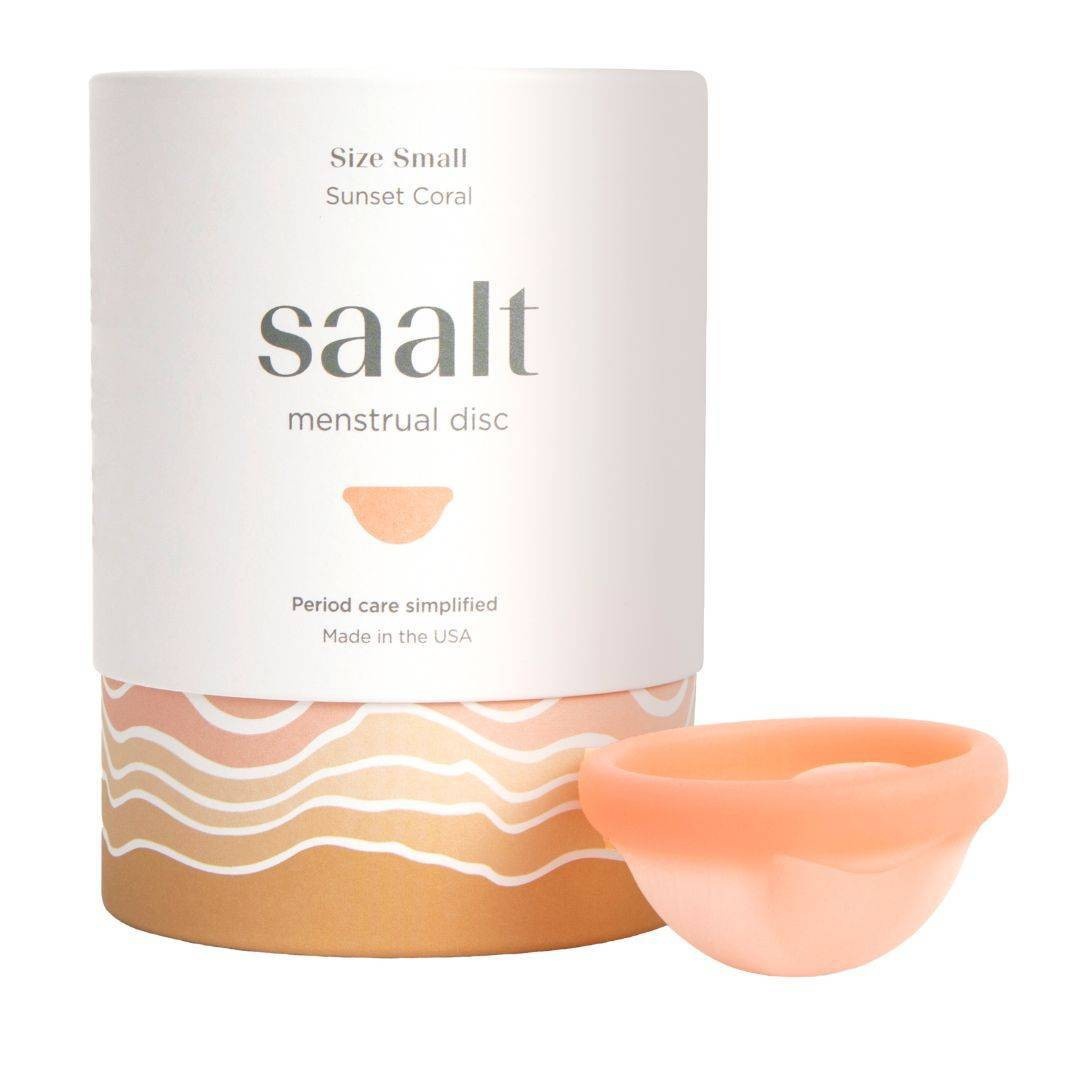 slide 1 of 5, Saalt Reusable Menstrual Disc - Sunset Coral - Small, 1 ct