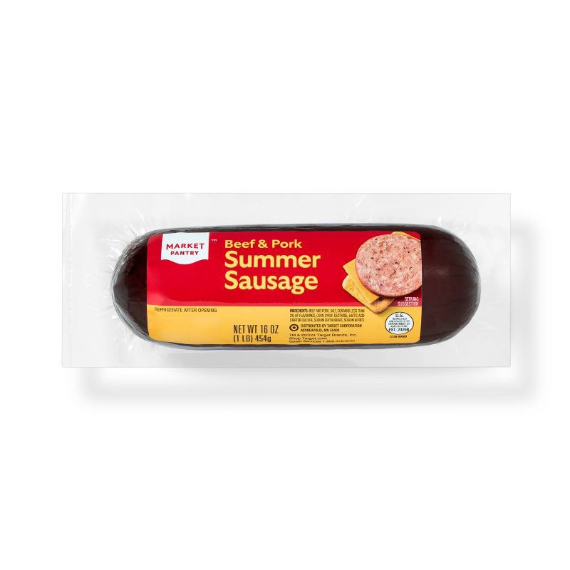 slide 1 of 3, Beef & Pork Summer Sausage - 16oz - Market Pantry™, 16 oz