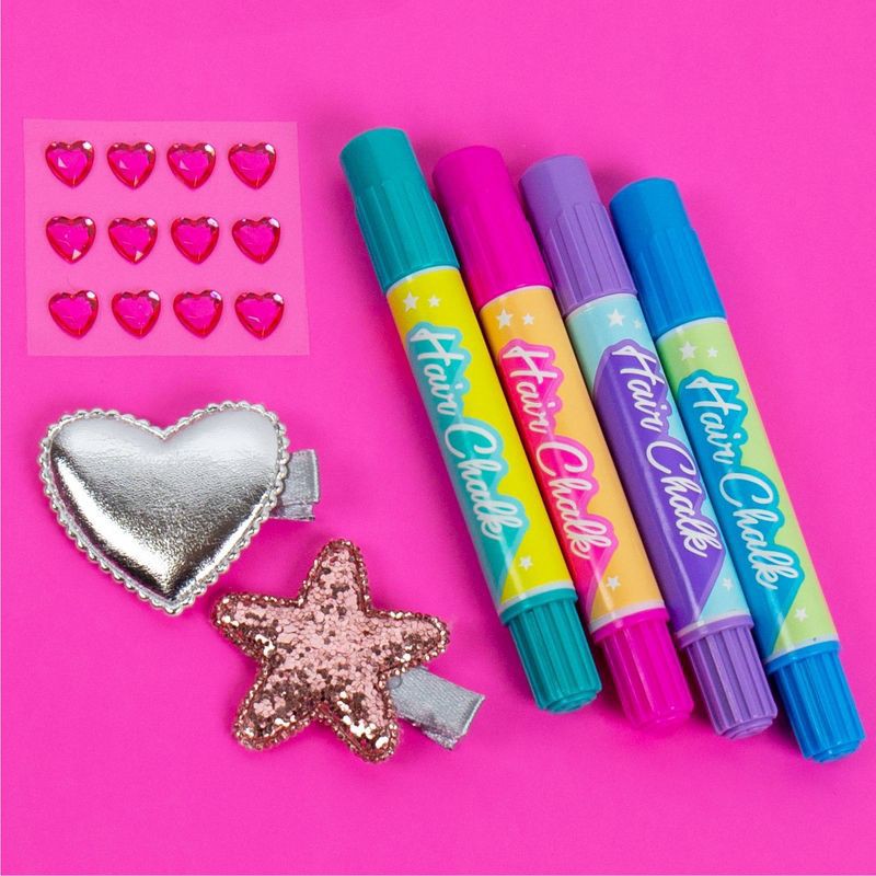 slide 4 of 5, GenMe Rainbow Hair Chalk Studio: Styling Set with Gemstones & Fashion Clip for All Hair Types, 1 ct