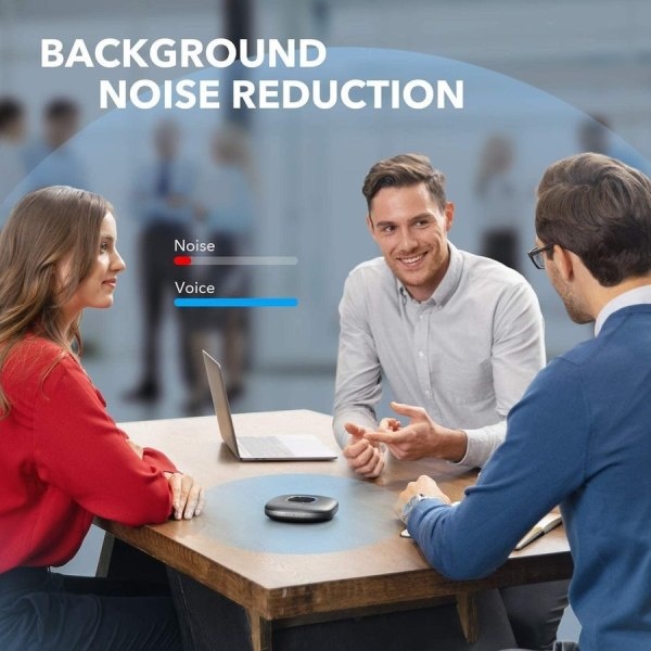 slide 5 of 6, Anker Powerconf Bluetooth Speakerphone With 6 Microphones, Enhanced Voice Pickup, 24 Hour Call Time, Bluetooth 5, Usb C Connection, Compatible With Leading Platforms, Poweriq Technology - Usb - Microphone - Battery - Desktop, 1 ct