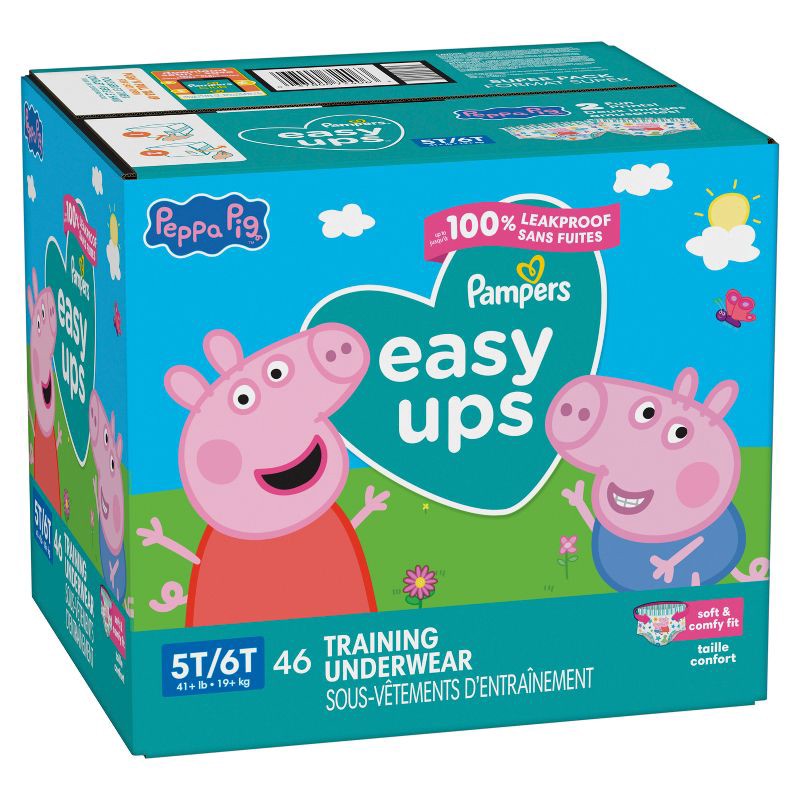 slide 14 of 14, Pampers Easy Ups Girls' Disposable Training Underwear - 5T-6T - 46ct, 46 ct