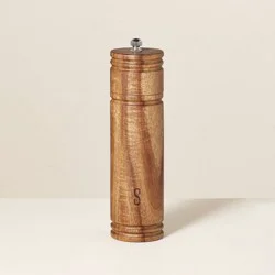 Hearth & Hand with Magnolia Wood Salt Grinder 7.5" Brown - Hearth & Hand™ with Magnolia: Acacia Manual Spice Mill, Stainless Steel Mechanism