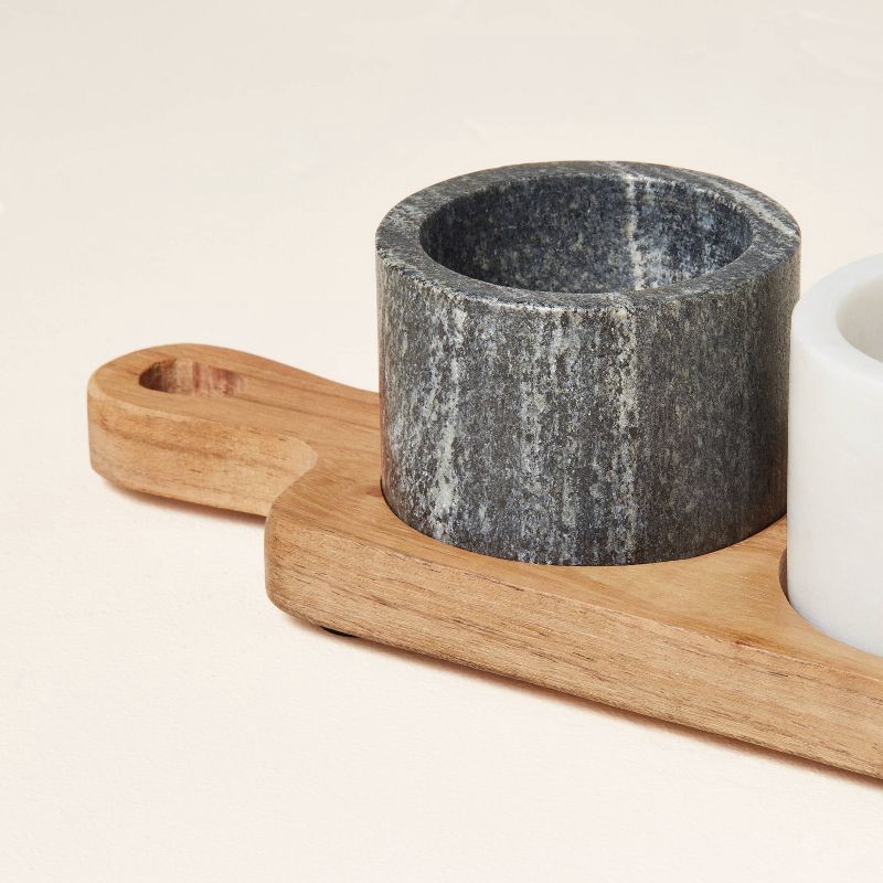 Salt & Pepper Marble Pinch Pot Set Gray/White - Hearth & Hand™ with  Magnolia in 2023