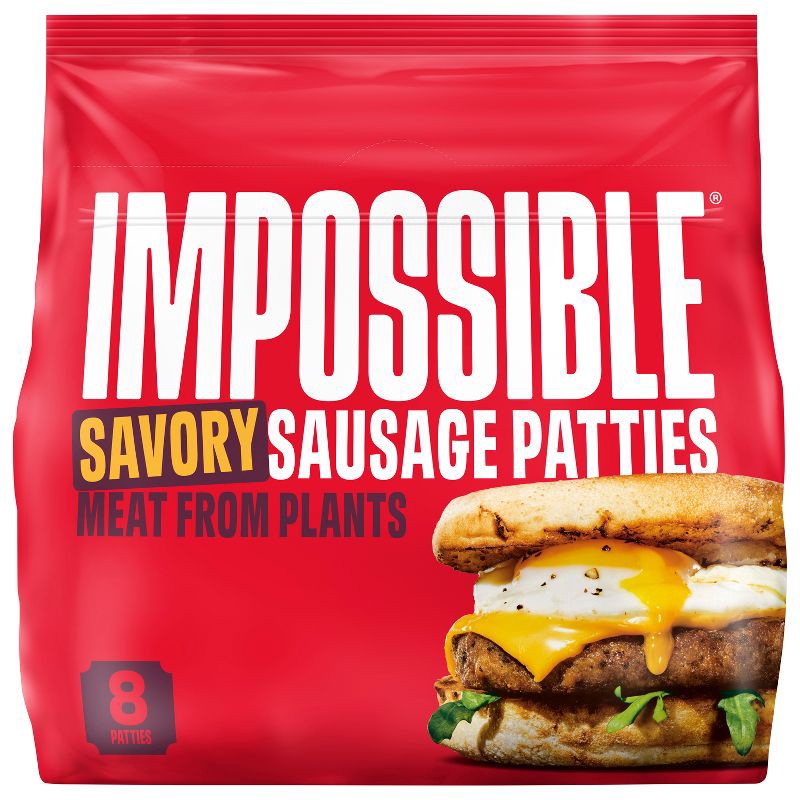 slide 1 of 7, Impossible Plant Based Savory Sausage Patties - Frozen - 12.8oz/8ct, 12.8 oz, 8 ct