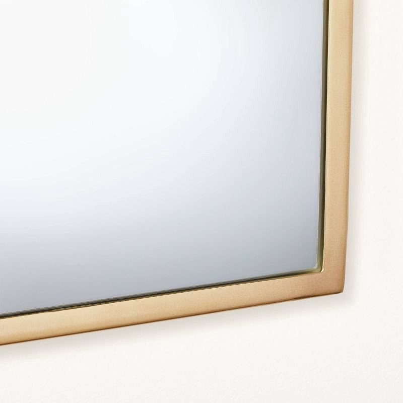 slide 2 of 4, Hearth & Hand with Magnolia Arched 8" x 16" Metal Frame Wall Mirror Brass Finish - Hearth & Hand™ with Magnolia, 1 ct