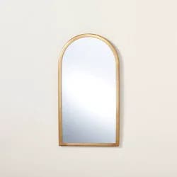 Hearth & Hand with Magnolia Arched 8" x 16" Metal Frame Wall Mirror Brass Finish - Hearth & Hand™ with Magnolia