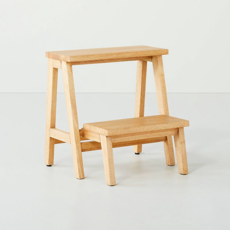 slide 1 of 6, Hearth & Hand w/Magnolia Furniture 18" Wood Kitchen Step Stool - Natural - Hearth & Hand™ with Magnolia, 1 ct