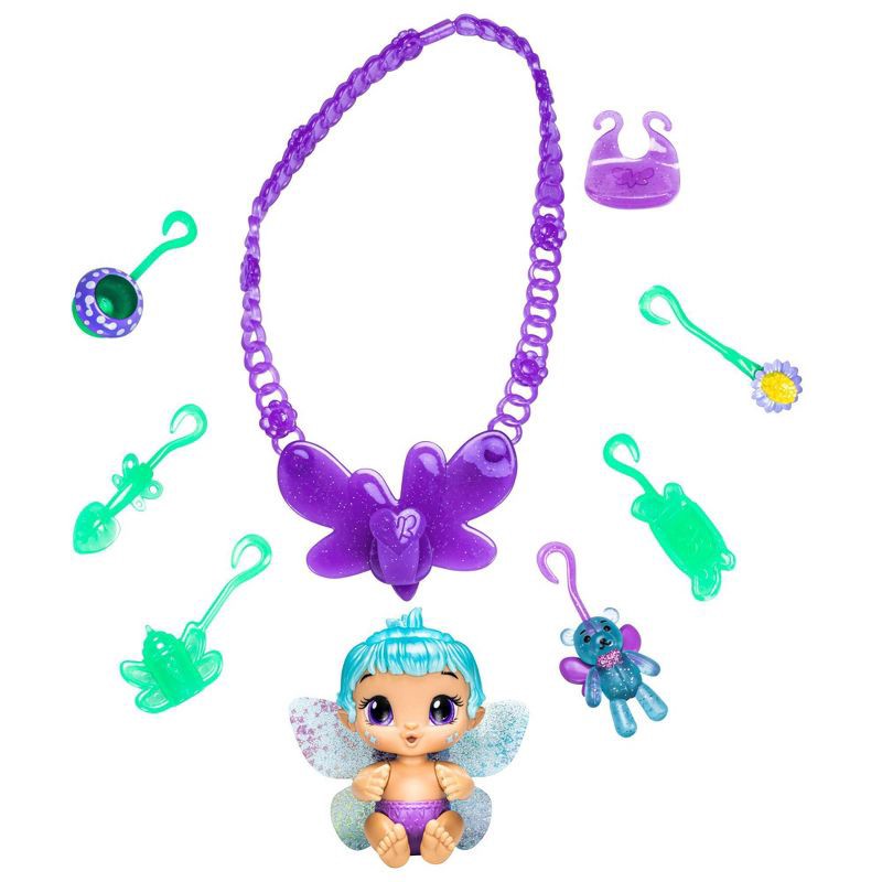 slide 1 of 1, Baby Alive Glo Pixies Minis Carry ‘n Care Necklace Lilac Pearl Baby Doll, 1 ct