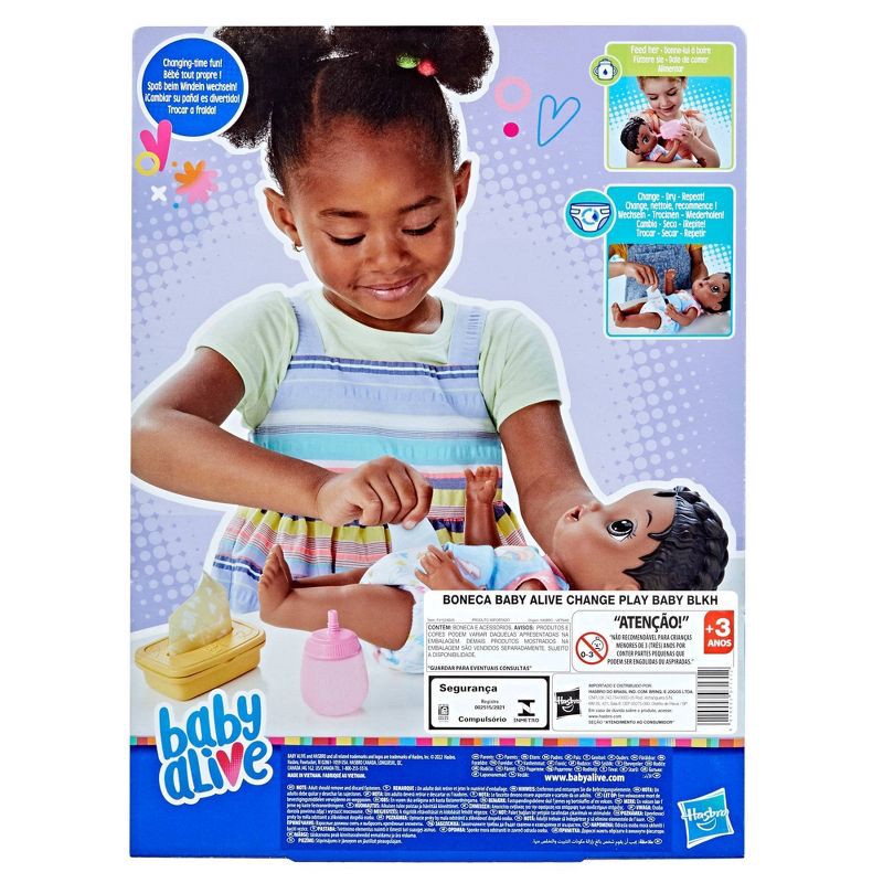 slide 4 of 4, Baby Alive Change 'n Play Baby Doll - Black Hair, 1 ct