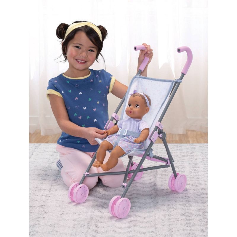 slide 2 of 4, Perfectly Cute Star Print Fold Up Stroller for Baby Doll, 1 ct