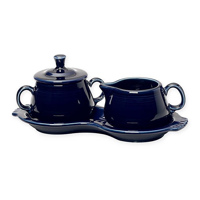 slide 1 of 3, Fiesta Sugar and Creamer Set with Tray - Cobalt Blue, 1 ct