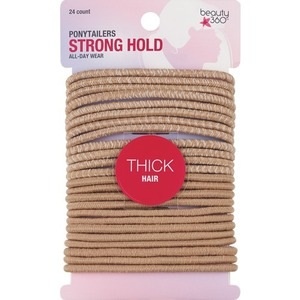 slide 1 of 1, Beauty 360 Strong Hold Nuetral Ponytailers, 24 ct