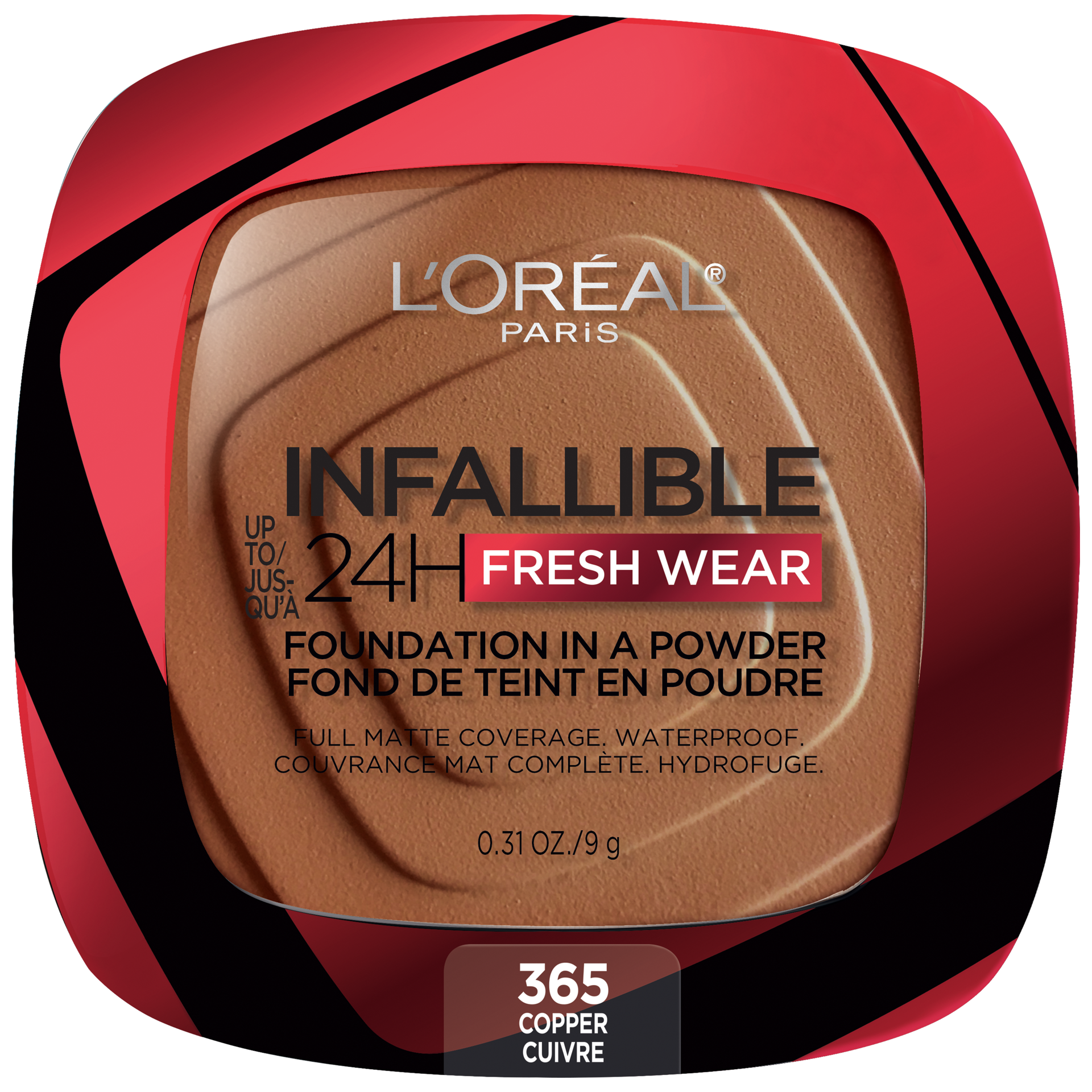 slide 1 of 1, L'Oréal Infallible Up to 24H Fresh Wear Foundation in a Powder - 365 Copper - 0.31oz, 0.31 oz