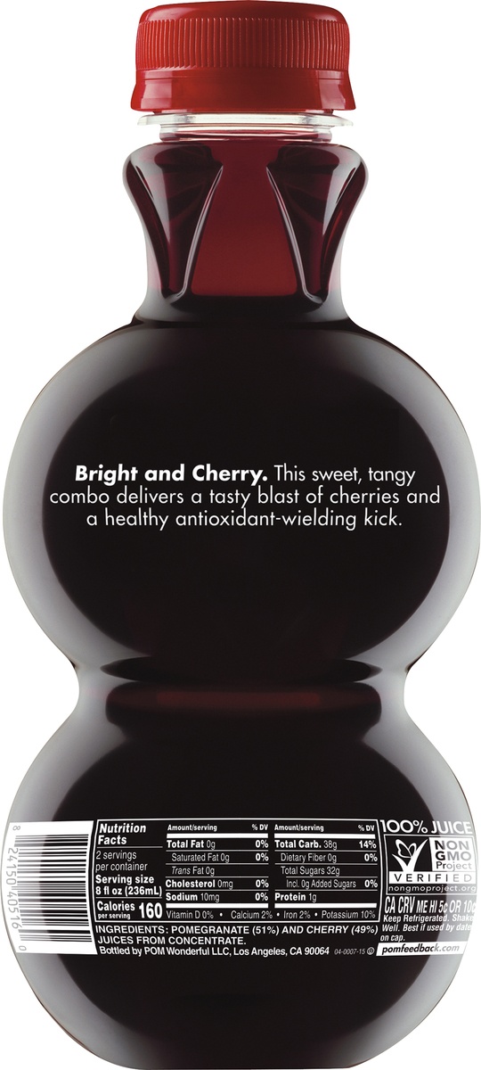 slide 2 of 3, POM Wonderful Pomegranate Cherry 100% Juice - 16 oz, 16 oz