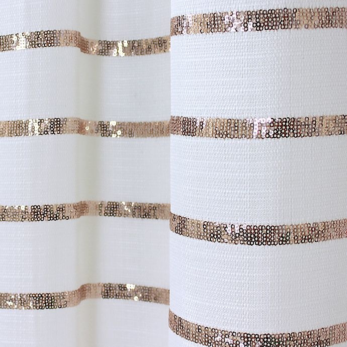 slide 2 of 2, Colordrift Sequin Stripe Shower Curtain - Gold, 72 in x 72 in