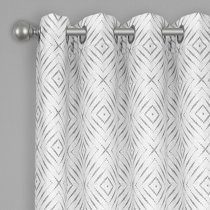 slide 2 of 5, Colordrift Bastille Geometric Grommet 100% Blackout Window Curtain Panel - Grey, 95 in