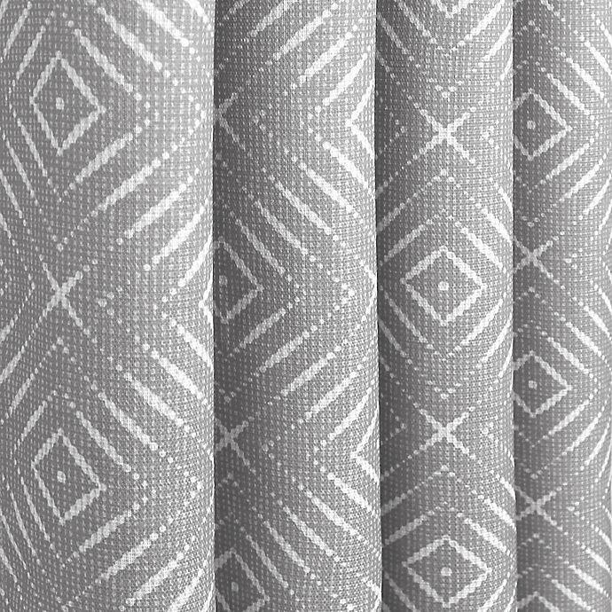 slide 2 of 5, Colordrift Bastille Geometric Grommet Blackout Window Curtain Panel - Platinum, 63 in