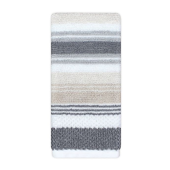 slide 1 of 1, KAS Room Zerena Striped Fingertip Towel - Natural, 1 ct