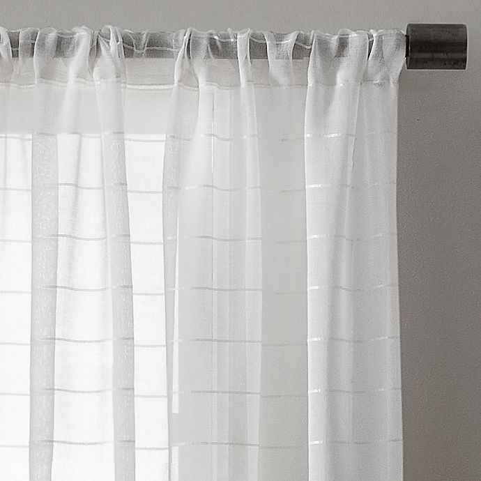 slide 3 of 3, Colordrift Charlie Sheer Rod Pocket Window Curtain Panel - White, 84 in