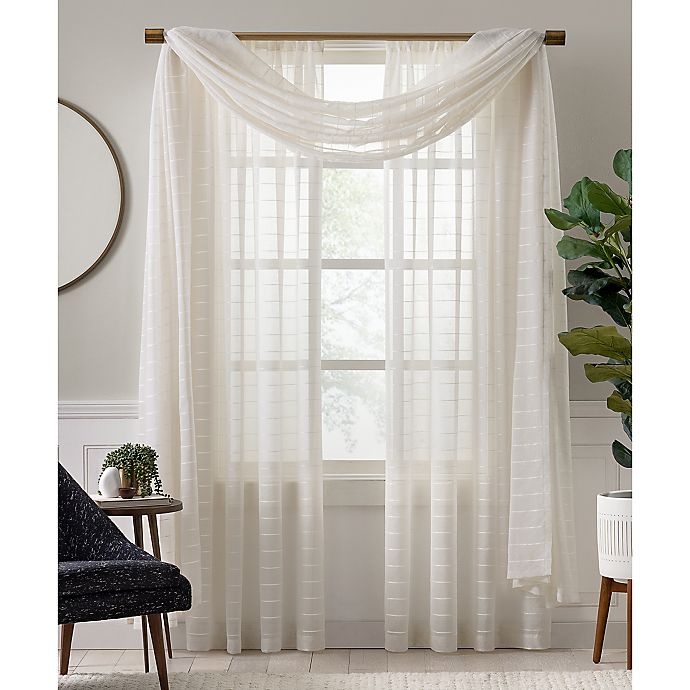 slide 2 of 3, Colordrift Charlie Sheer Window Scarf Valance - Ivory, 1 ct