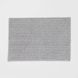 17"x24" Chunky Chenille Cushion Foam Bath Rug Light Gray - Room Essentials™: Heavyweight, Non-Skid, Tufted, Machine Made