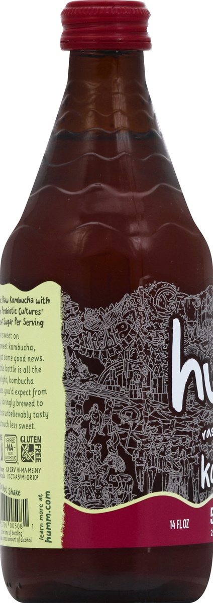 slide 5 of 7, Humm Raspberry Hops Kombucha 14 oz, 