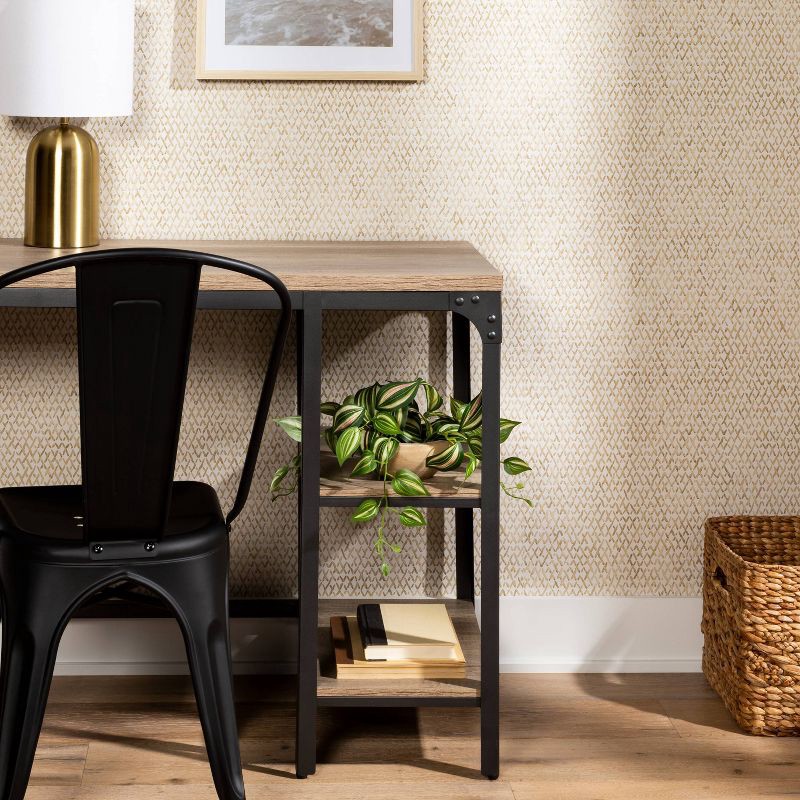 slide 2 of 3, Metallic Crosshatch Peel and Stick Wallpaper - Threshold™, 1 ct