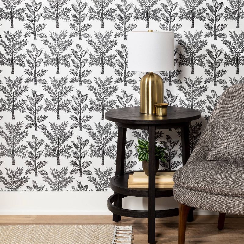 slide 3 of 3, Tree Toile Wallpaper Black - Threshold™, 1 ct