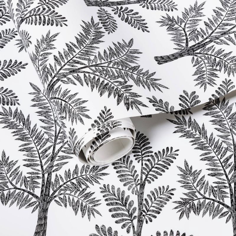 slide 1 of 3, Tree Toile Wallpaper Black - Threshold™, 1 ct
