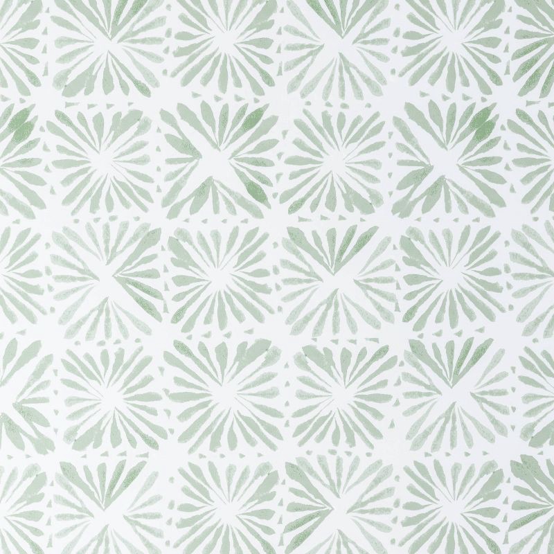 slide 3 of 3, Block Print Tile Peel and Stick Wallpaper Sage - Threshold™, 1 ct