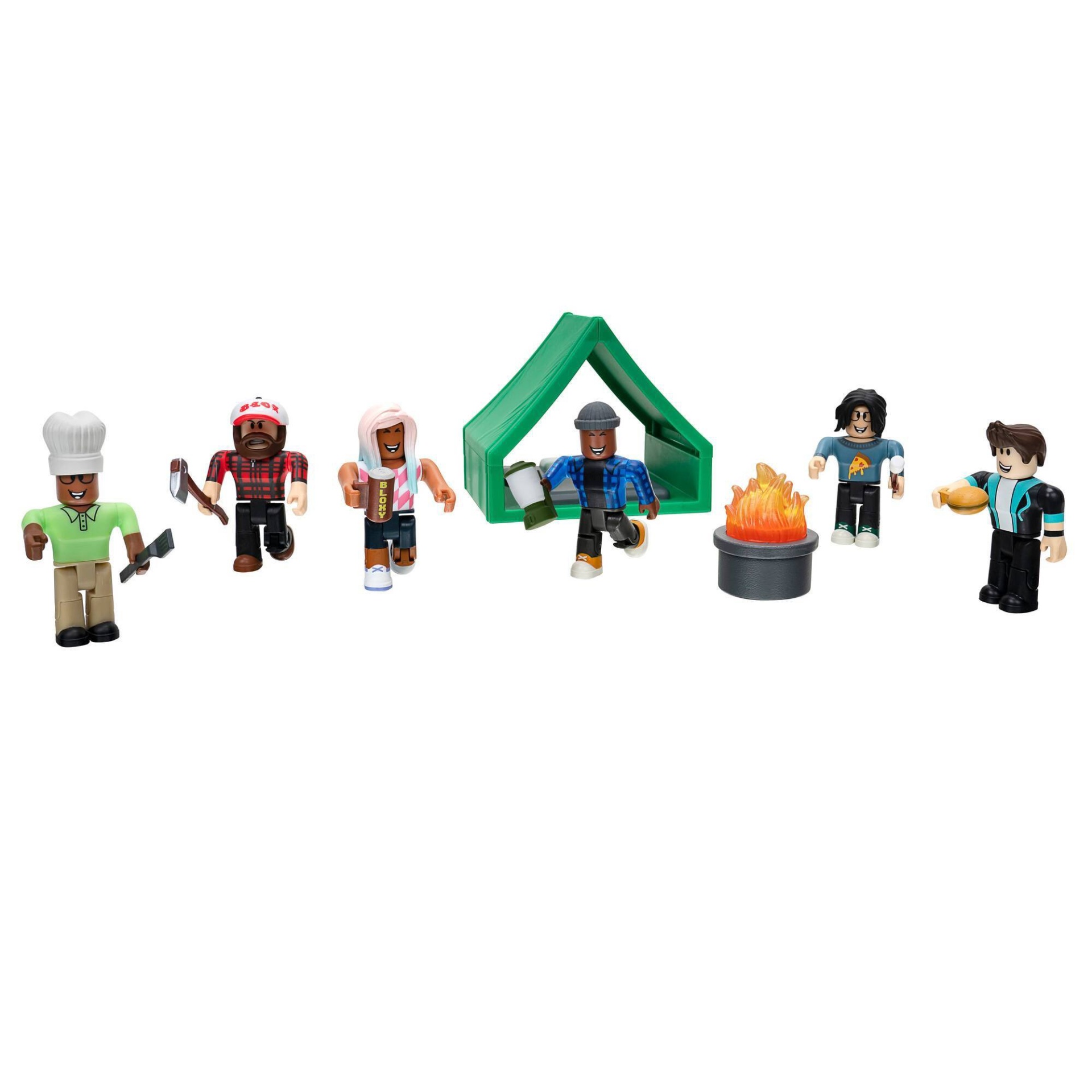 slide 1 of 3, Roblox Action Collection - Welcome to Bloxburg: Camping Crew Feature Playset, 1 ct