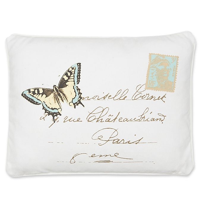 slide 1 of 1, Levtex Home Victoria Butterfly Oblong Throw Pillow - White, 1 ct