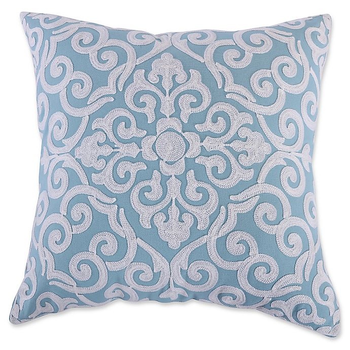 slide 1 of 1, Levtex Home Massana Crewel Throw Pillow - Teal, 1 ct