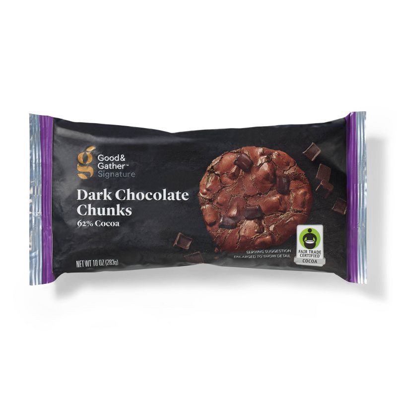 slide 1 of 5, Signature Dark Chocolate Chunk - 10oz - Good & Gather™, 10 oz