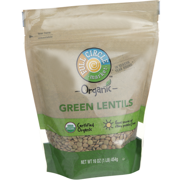 slide 1 of 6, Full Circle Market Organic Green Lentils, 16 oz