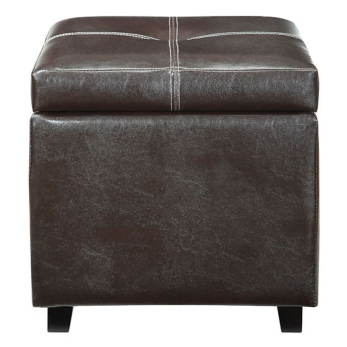 slide 2 of 3, Modway Treasure Vinyl Storage Cube/Ottoman - Espresso, 1 ct