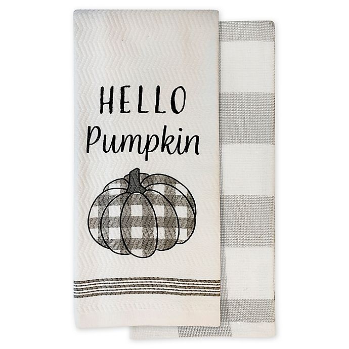 slide 1 of 3, Hello Pumpkin Harvest Kitchen Towels, 2 ct