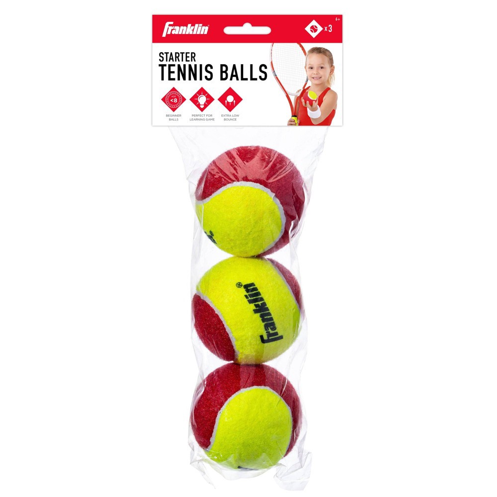 slide 3 of 3, Franklin Sports Tennis Balls Red - 3pk, 3 ct