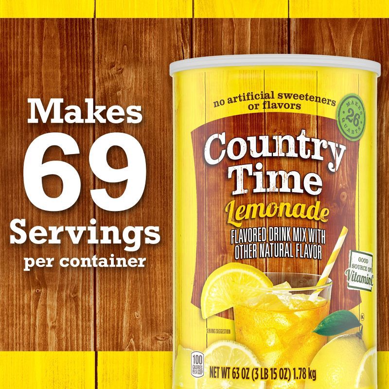 slide 7 of 9, Country Time Lemonade Drink Mix - 63 oz Canister, 63 oz