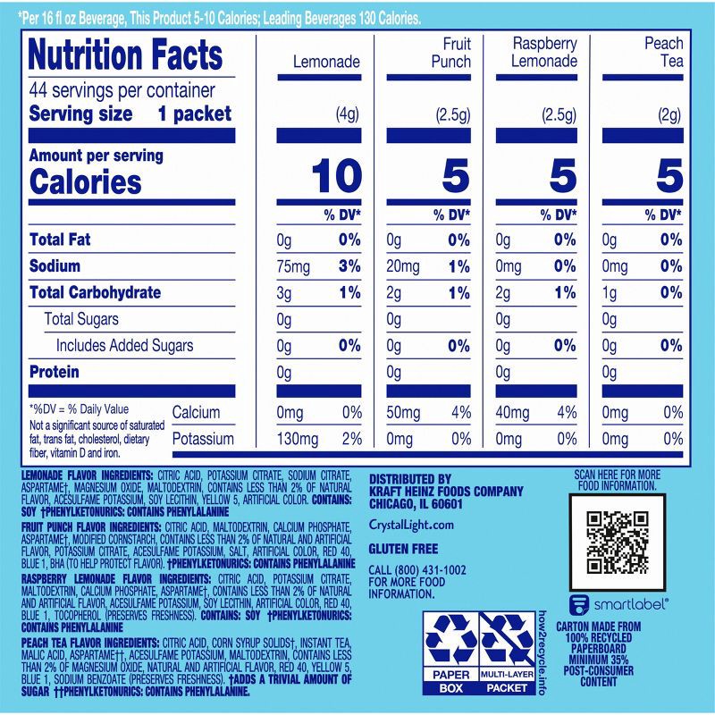 slide 2 of 8, Crystal Light On The Go Variety Pack - 44ct Packets, 44 ct