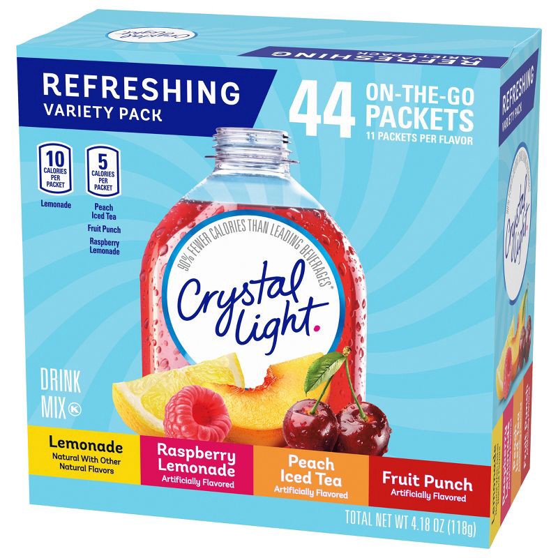 slide 4 of 8, Crystal Light On The Go Variety Pack - 44ct Packets, 44 ct