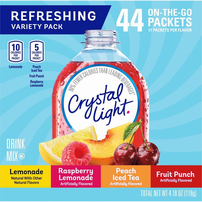 slide 5 of 8, Crystal Light On The Go Variety Pack - 44ct Packets, 44 ct
