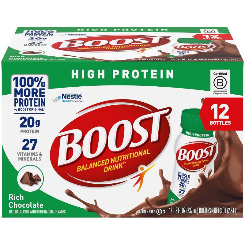 slide 1 of 5, Boost High Protein Nutritional Shake - Chocolate - 12pk, 12 ct