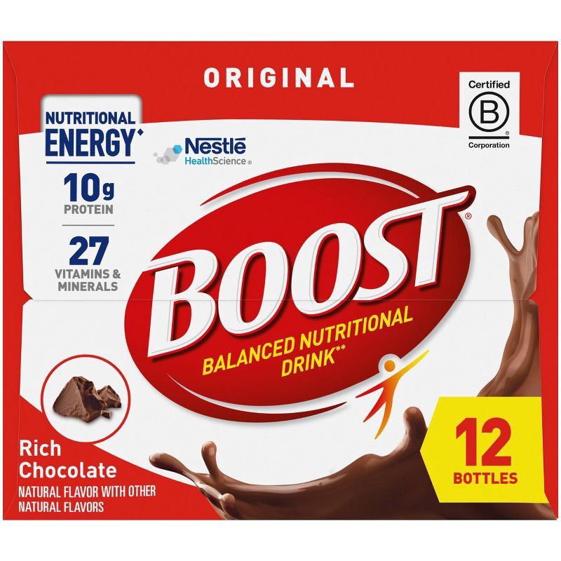 slide 4 of 5, Boost Original Nutritional Shake Chocolate Non-Caffeinated - 12pk, 12 ct
