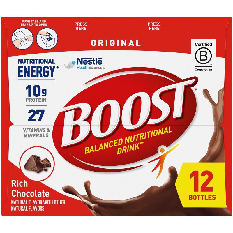 slide 5 of 5, Boost Original Nutritional Shake Chocolate Non-Caffeinated - 12pk, 12 ct